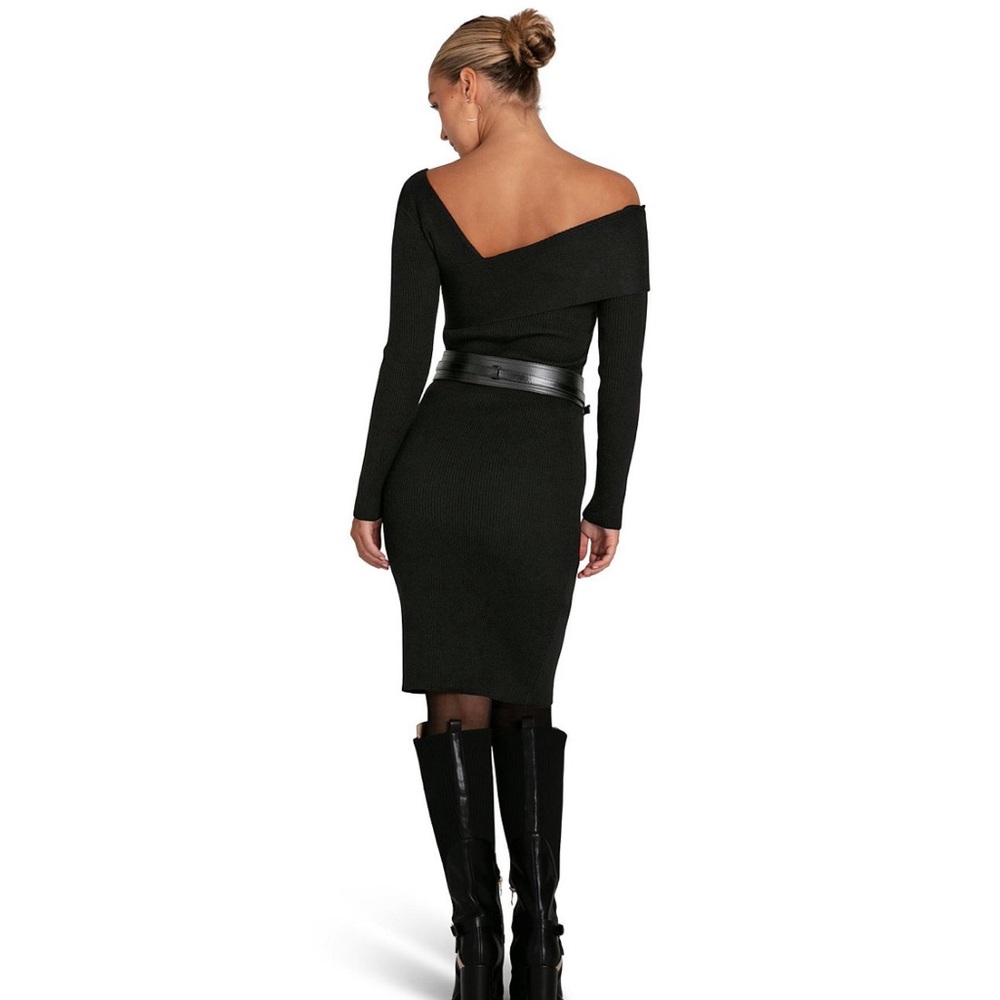 Macy's Black Asymmetrical Pencil Dress